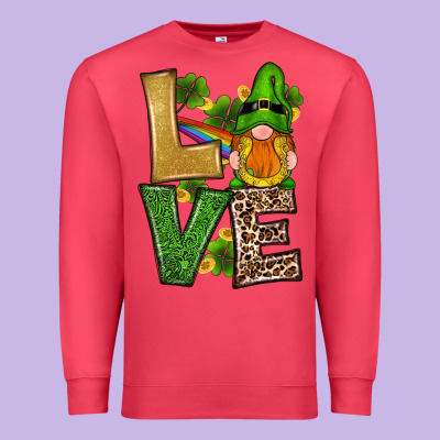 St Patricks Day Gnomes Shamrock Love Premium Sweatshirt Designed By Ranaportraitstore