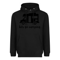 Black lets go camping Heavyweight Hoodie - Unal Design