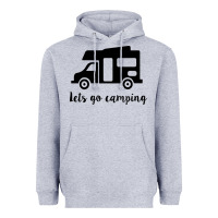 Heather Grey lets go camping Heavyweight Hoodie - Unal Design