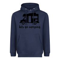 Navy lets go camping Heavyweight Hoodie - Unal Design