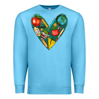 Ocean Blue teacher  heart Premium Sweatshirt - texasbilliewilder