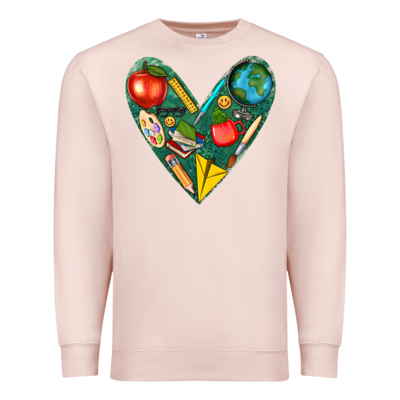 Teacher  Heart Premium Sweatshirt by texasbilliewilder | Teevron