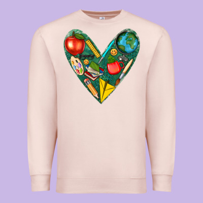 Teacher  Heart Premium Sweatshirt Designed By Texasbilliewilder
