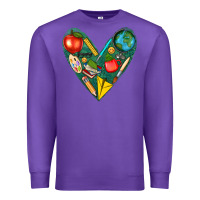 Purple teacher  heart Premium Sweatshirt - texasbilliewilder