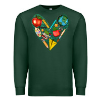 Sports Green teacher  heart Premium Sweatshirt - texasbilliewilder