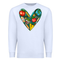 White teacher  heart Premium Sweatshirt - texasbilliewilder