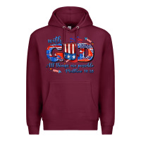 Burgundy with god all things are possible usa Premium Hoodie - AdoDesignShop