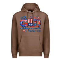 Chestnut with god all things are possible usa Premium Hoodie - AdoDesignShop