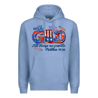 Colony Blue with god all things are possible usa Premium Hoodie - AdoDesignShop