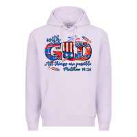 Lilac with god all things are possible usa Premium Hoodie - AdoDesignShop