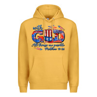 Mustard with god all things are possible usa Premium Hoodie - AdoDesignShop