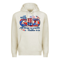 Oatmeal Heather with god all things are possible usa Premium Hoodie - AdoDesignShop