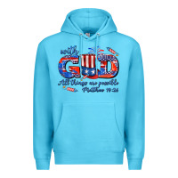 Ocean Blue with god all things are possible usa Premium Hoodie - AdoDesignShop