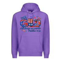 Purple with god all things are possible usa Premium Hoodie - AdoDesignShop