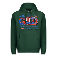 Sports Green with god all things are possible usa Premium Hoodie - AdoDesignShop