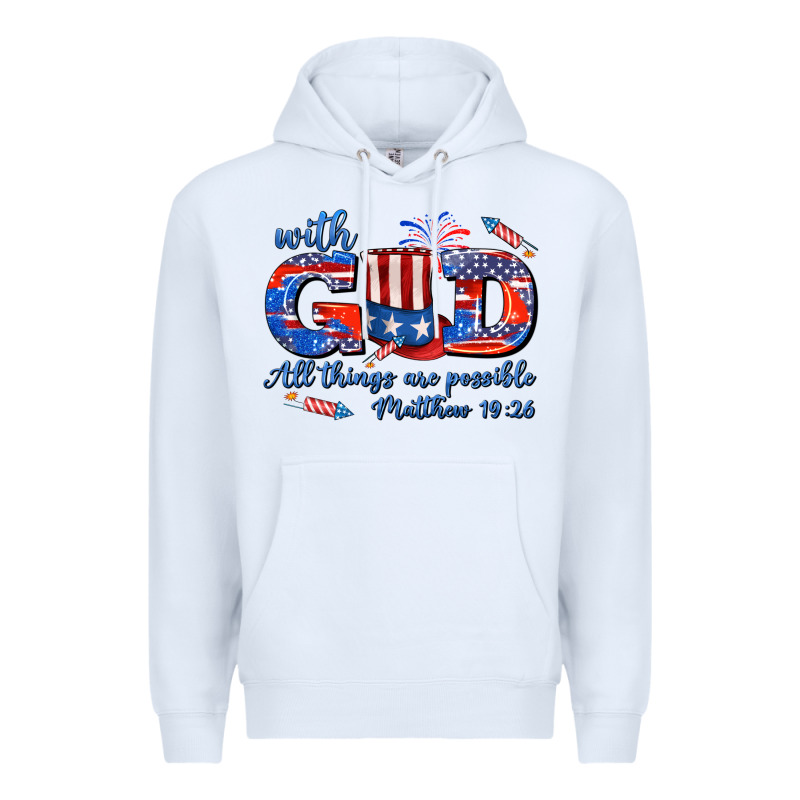 With God All Things Are Possible Usa Premium Hoodie by AdoDesignShop | Teevron
