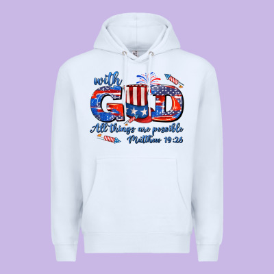 With God All Things Are Possible Usa Premium Hoodie Designed By Adodesignshop