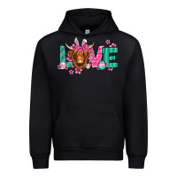Black love easter floral longhaired cow Urban Hoodie - Jasminsmagicworld