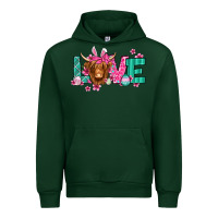 Forest Green love easter floral longhaired cow Urban Hoodie - Jasminsmagicworld