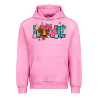 Fuchsia Pink love easter floral longhaired cow Urban Hoodie - Jasminsmagicworld