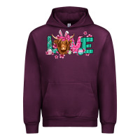 Mauve Wine love easter floral longhaired cow Urban Hoodie - Jasminsmagicworld