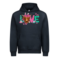 Navy love easter floral longhaired cow Urban Hoodie - Jasminsmagicworld