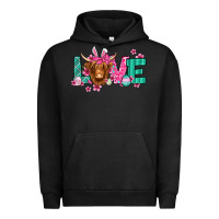 Pigment Black love easter floral longhaired cow Urban Hoodie - Jasminsmagicworld