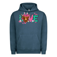 Pigment Midnight Navy love easter floral longhaired cow Urban Hoodie - Jasminsmagicworld