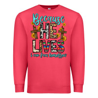 Cardinal because he lives i can face tomorrow Premium Sweatshirt - Zillion Design Studio