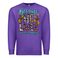 Purple because he lives i can face tomorrow Premium Sweatshirt - Zillion Design Studio