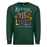 Sports Green because he lives i can face tomorrow Premium Sweatshirt - Zillion Design Studio
