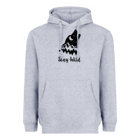 Heather Grey stay wild Heavyweight Hoodie - Unal Design
