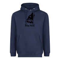 Navy stay wild Heavyweight Hoodie - Unal Design