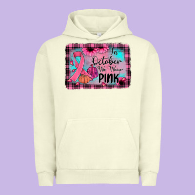 In October We Wear Pink Urban Hoodie Designed By Jahusdesignshop