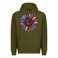 Army Green usa flag camouflage sunflower Premium Hoodie - JahusDesignShop