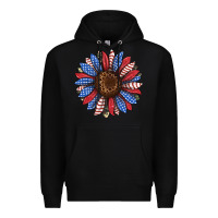 Black usa flag camouflage sunflower Premium Hoodie - JahusDesignShop