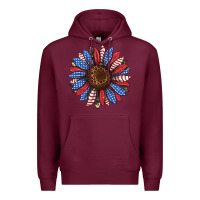 Burgundy usa flag camouflage sunflower Premium Hoodie - JahusDesignShop