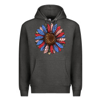 Charcoal Heather usa flag camouflage sunflower Premium Hoodie - JahusDesignShop