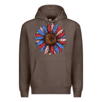 Coffee usa flag camouflage sunflower Premium Hoodie - JahusDesignShop