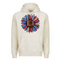 Oatmeal Heather usa flag camouflage sunflower Premium Hoodie - JahusDesignShop