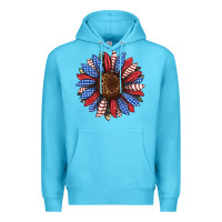 Ocean Blue usa flag camouflage sunflower Premium Hoodie - JahusDesignShop