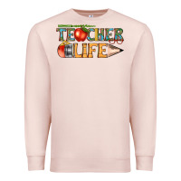 Pale Pink teacher life Premium Sweatshirt - texasbilliewilder