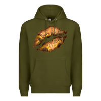 Army Green Western Sunflower Lips Premium Hoodie - Bettercallsaul