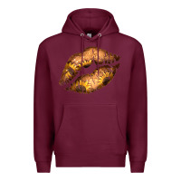 Burgundy Western Sunflower Lips Premium Hoodie - Bettercallsaul