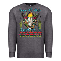 Charcoal Heather raising hell with the hippies and the cowboys Premium Sweatshirt - Zillion Design Studio