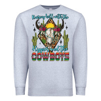 Heather Grey raising hell with the hippies and the cowboys Premium Sweatshirt - Zillion Design Studio