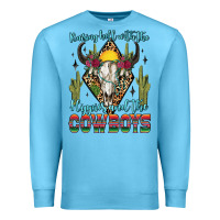 Ocean Blue raising hell with the hippies and the cowboys Premium Sweatshirt - Zillion Design Studio