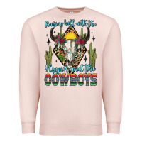Pale Pink raising hell with the hippies and the cowboys Premium Sweatshirt - Zillion Design Studio