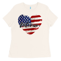 Bone veteran heart american flag Ladies Tee - BarkalooDesign