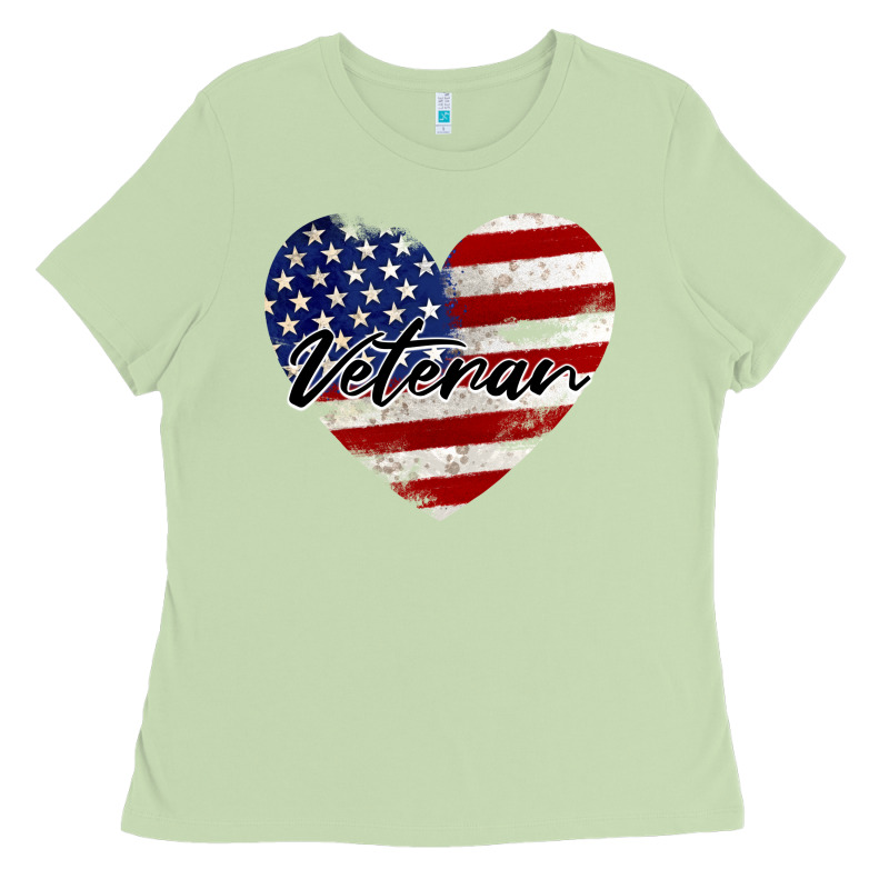 Veteran Heart American Flag Ladies Tee by BarkalooDesign | Teevron